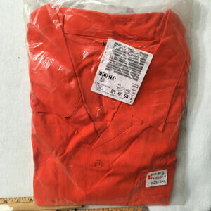 KINGSIZE Vintage Mens Big 6XL Collar Button Shirt NEW NIP XXXXXXL #3 orange